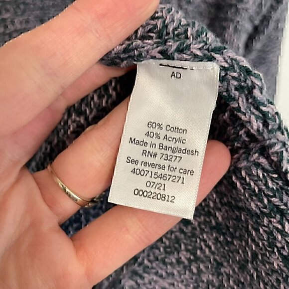 NEW NWT SONOMA Allover Stitch Cardigan Teal Lilac Lavender Pink Open Sweater XS - Picture 9 of 14